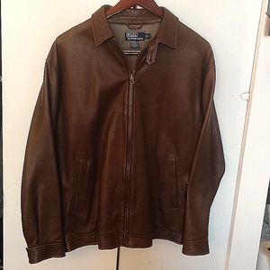 Polo by Ralph Lauren Leather lightweight Bomber Jacket, perfect for Spring /Fall